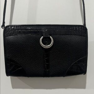 Brighton Black Leather‎ Wristlet with Strap